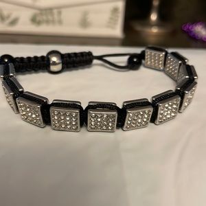 Premier black and silver pull bracelet